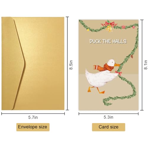 Funny Pun Duck Christmas Card - Eco-Friendly Holiday Greeting