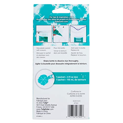 TULIP Teal One-Step Tie-Dye Kit Refill Packs for Fabric Dyeing, 3 Pack