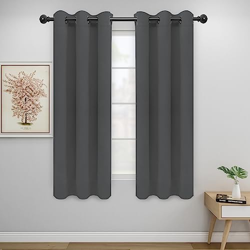 Easy-Going Thermal Blackout Curtains - 2 Panels 34x63 in, Grey