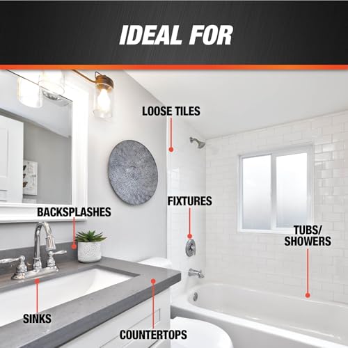 DAP 100% Silicone Sealant - Clear, 2.8 oz Waterproof Adhesive for Repairs
