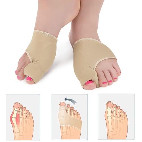 2 Pcs Bunion Corrector for Women & Men, Big Toe SeparatorComfortable & Breathable for Day/Night Support, Hallux Valgus Pain Relief Non-Slip Big Toe Straightener (Beige)