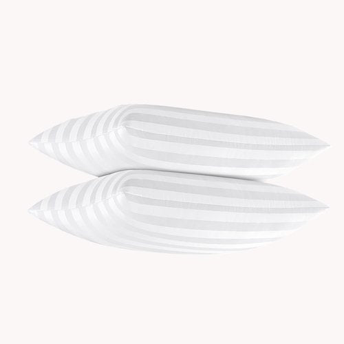EIUE Bed Pillows for Sleeping 2 Pack Queen Size 20 x 30 Inches，Super Soft Down Alternative Microfiber Filled Pillows,Pillows for Side and Back Sleepers,Wide Stripe White