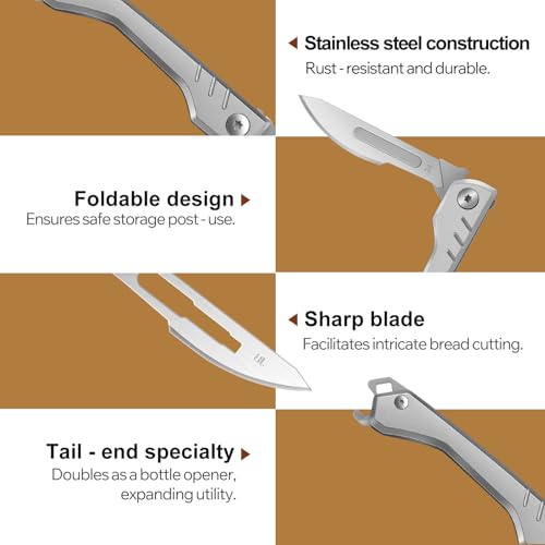 CRUIFU Gray Folding Bread Lame Scoring Tool with 10 Blades