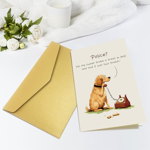 Funny Dog Birthday Card for Dog Lovers - 5.3x8 inches