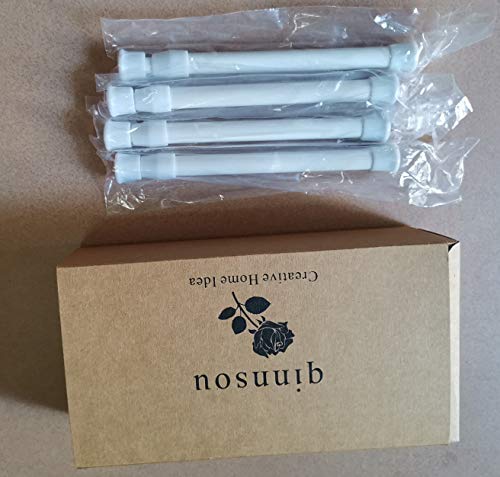Qinnsou Adjustable Tension Rods 4 Pack, 7-10.6 Inch White