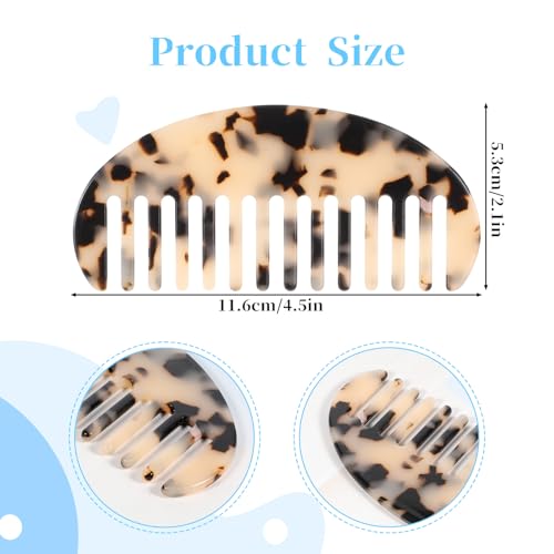 Piriuuo Wide Tooth Hair Comb - Tortoise Shell Cellulose Acetate Detangling Comb