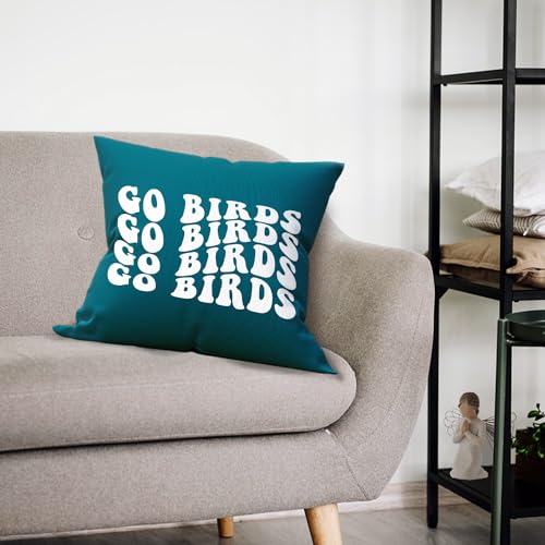Go Birds Football Pillow Cover - Dark Green 18x18 Throw Pillow