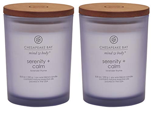 Serenity + Calm Lavender Thyme Scented Candles 8.8oz 2-Pack