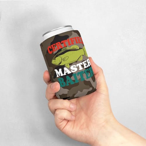 Certified Master Baiter Can Sleeve | Funny Collapsible Cooler for Beer & Soda