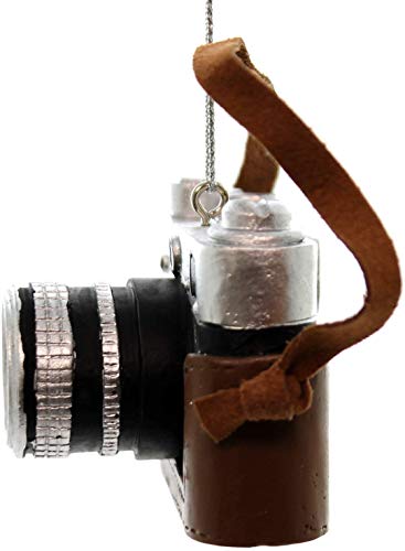 Camera Ornament for Christmas Tree Brown Resin Holiday Decor