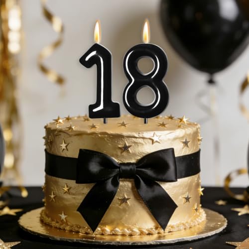 Black 1st Birthday Candle - Elegant Cake Topper for Boys & Girls