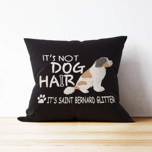 Bernard Black Saint Bernard Pillow Cover 18x18 | Dog Decor Gift
