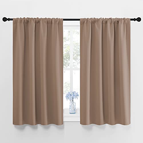 NICETOWN Blackout Curtains, Cappuccino, 42" x 45" (Pack of 2) - Thermal Insulated Window Drapes