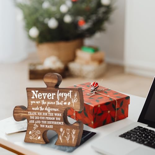 Never Forget Puzzle Piece Plaque - Inspirational Appreciation Gift for Women