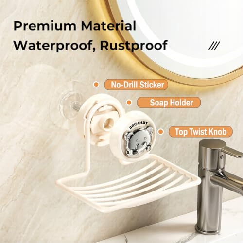 NACOLUS Gray Bear Soap Holder - No Drill Wall Mounted Soap Dish