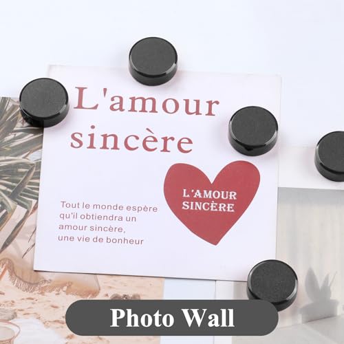 Black 10 Pack Heavy Duty Small Round Fridge Magnets for Whiteboards