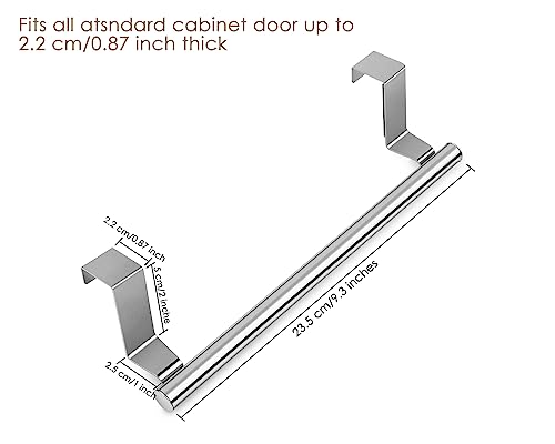 Stainless Steel Over Cabinet Towel Holder - 2 Pieces Kitchen Towel Rack