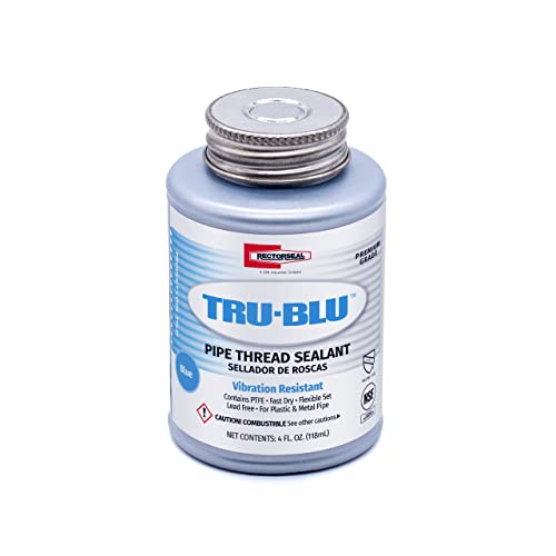 RectorSeal Tru-Blu Pipe Thread Sealant, Fast-Dry PTFE for High Vibration