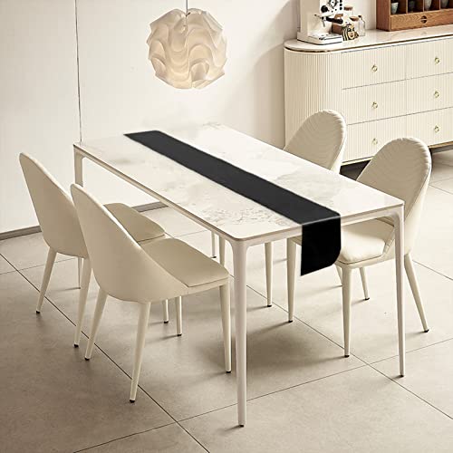 Black Satin Table Runners 12x108 Inches - Pack of 15 with Scalloped Edges - Variation of -12108" - 15pcs / Black