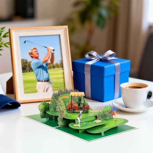 3D Golf Course Pop Up Card for Men - Golf Theme Birthday & Father's Day