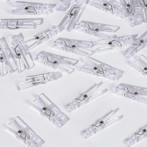 60Pcs Clear Mini Clothespins 1.4 Inch for Baby Shower Games and DIY Crafts