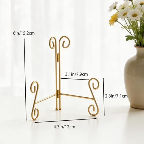 Gold 6 Inch Plate Display Stand Pack of 2 Heavy Duty Iron Easels