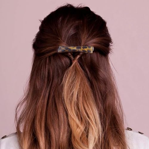 VARMDUKKE 4-Pack Small French Hair Barrettes, 2.5 Inch Curved Tortoise Shell Hair Clips
