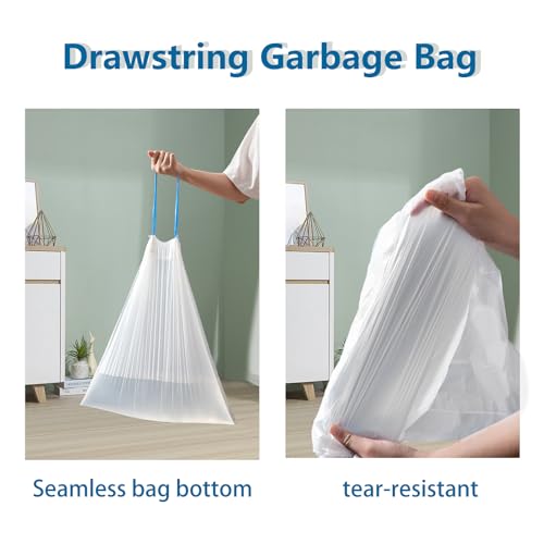 Drawstring Trash Bags - 12L Bin Liners, 75 Count, 45x50cm