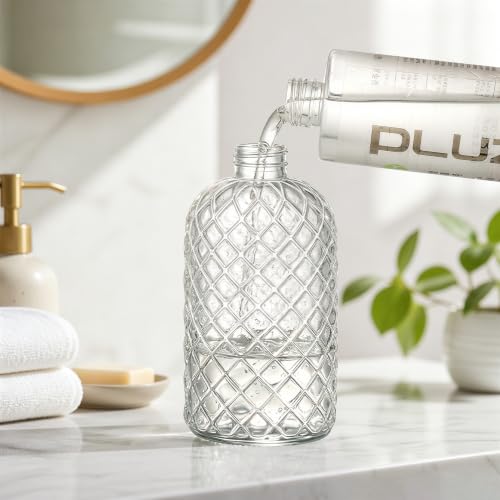 Glass Soap Dispenser Refillable Pump for Bathroom & Kitchen - Clear