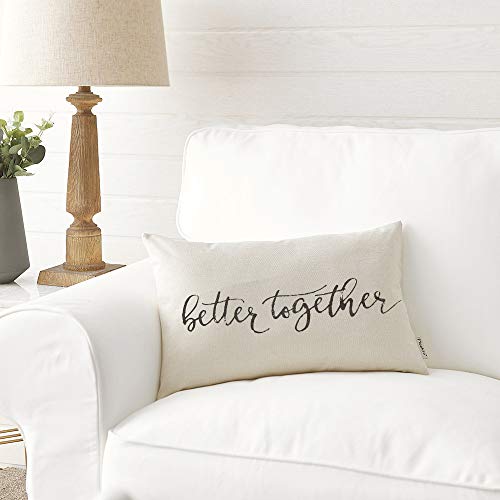 Meekio Farmhouse Pillow Covers with Quote - 12" x 20" Rustic Decor