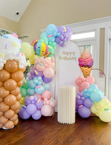 Pastel Ice Cream Balloon Arch Kit - 142Pcs for Parties