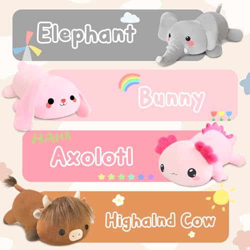 Weighted Bunny Stuffed Animal - Soft Plush Sensory Pillow for Kids & Adults