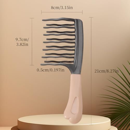 Wide Tooth Comb for Curly Hair Detangling Brush with Wavy Design