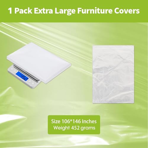 Extra Large Plastic Sofa Cover - Waterproof Furniture Protector 146" x 106"