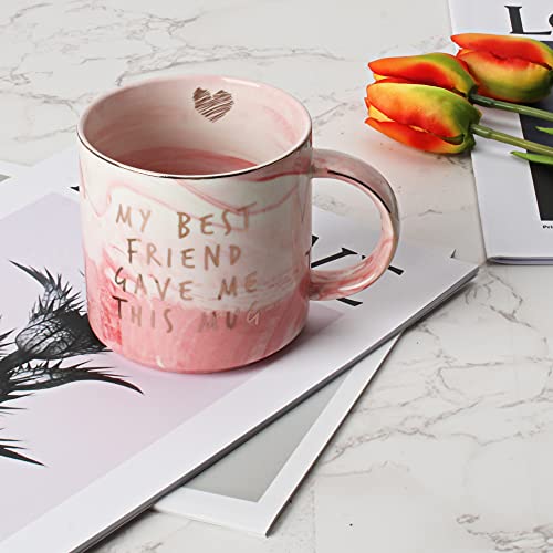 Pink Marble Coffee Mug - Best Friend Birthday Gift - 11.5oz Friendship Cup