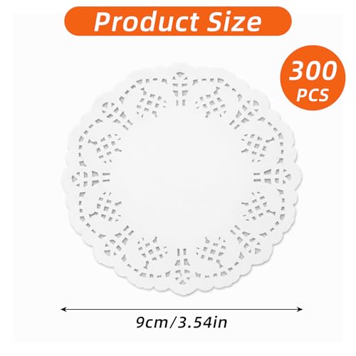 White Lace Paper Doilies 3.5 Inch 300 Pcs Disposable Placemats