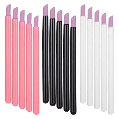 Hadnfe 15 PCS Pumice Stone Nail File Pen Cuticle Pusher Manicure Set