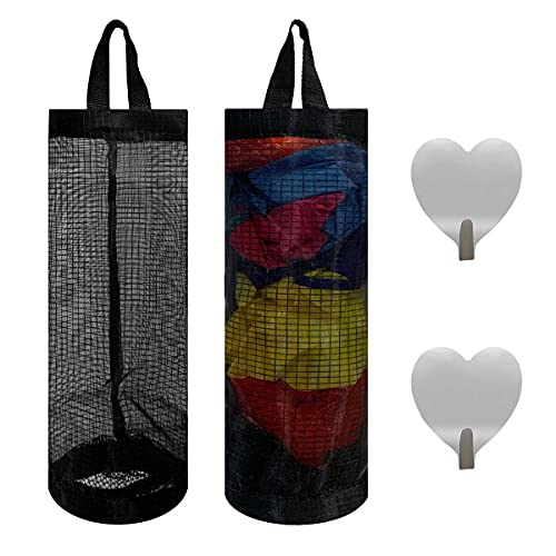 TTSAM Plastic Bag Holder Organizer with Hooks - Durable Mesh Dispenser for Kitchen & Home