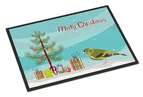 Siskin Merry Christmas Doormat 24x36 Front Door Rug - Indoor Outdoor Non Slip Washable
