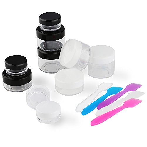 Accmor 10-Piece Clear Plastic Cosmetic Travel Jars with Spatulas