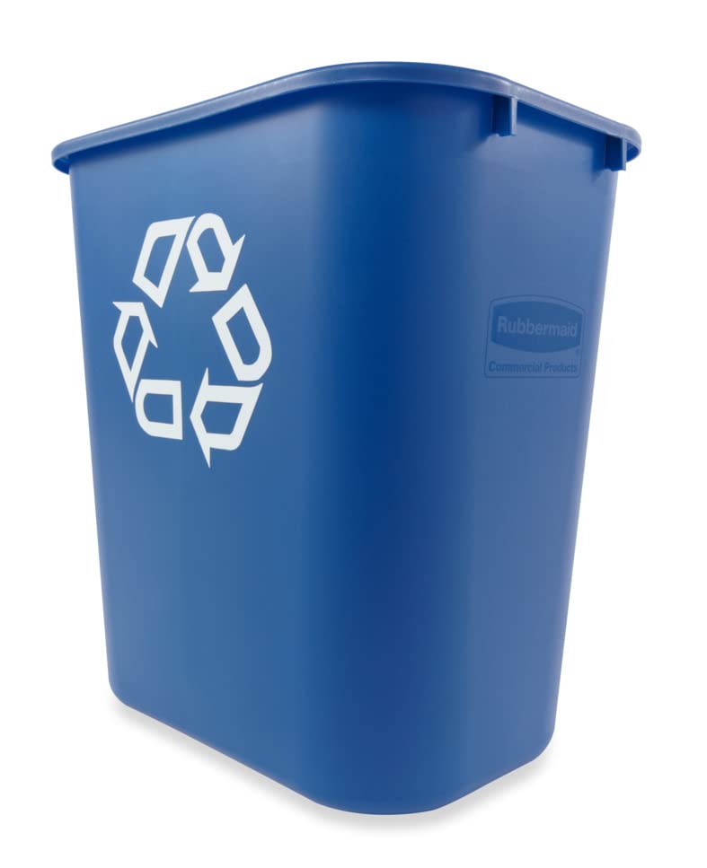 Rubbermaid 7-Gallon Blue Recycling Can - Pack of 4 for Offices & Homes