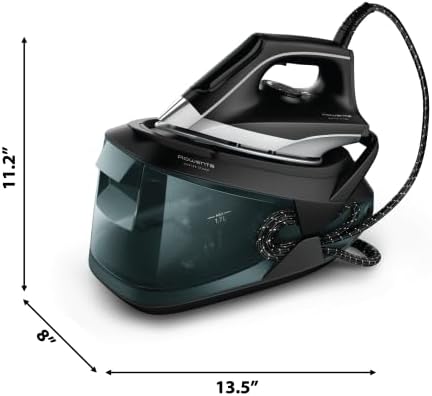 Rowenta Professional Steam Iron - Master Steam Station with Stainless Steel Soleplate, 1750 Watts, 57 Oz, Black/Green