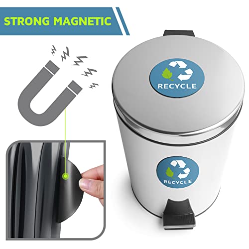 Chinco 8 Pcs Trash and Recycling Magnets for Cans - 3 Inch