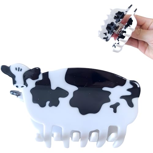 Cow Hair Claw Clip Cute Animal Acetate Hair Accessories for Women
