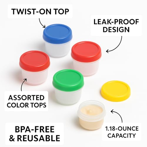 Leakproof Mini Condiment Cups 4-Pack – 1.18 oz BPA-Free Containers