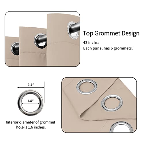 Easy-Going Thermal Blackout Curtains - 2 Panels 42x84 in Beige