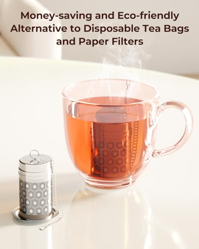 Reinmoson Extra Small Tea Strainer - Fine Mesh Infuser, 1.2"x2.2"