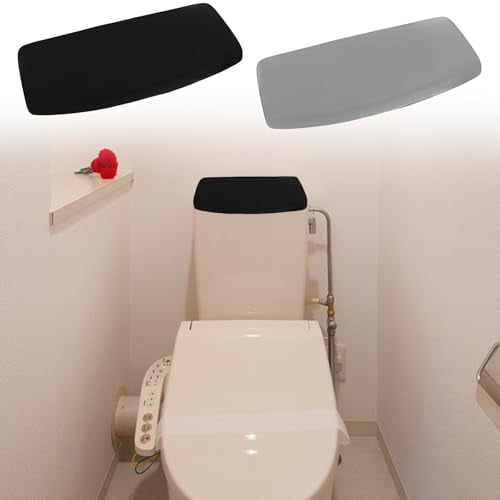 JJUNW 2-Pack Toilet Tank Covers - Elastic Polyester Bathroom Decor