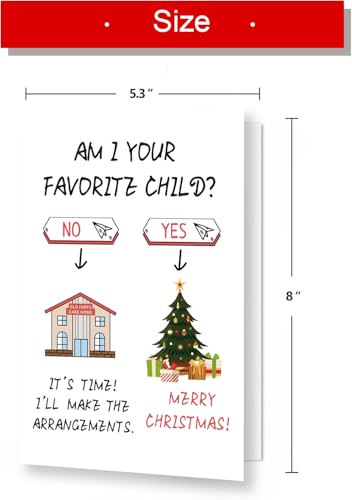 Funny Christmas Card for Parents - Blank Inside, Luxury Quality