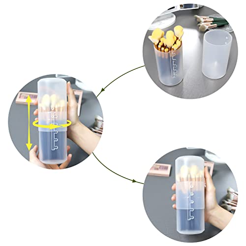 OCHEAL Retractable Makeup Brush Holder - Clear Plastic Travel Case
